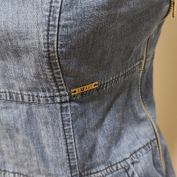 Extasy DENIM mini strapless dress size IT 44 - Picture 2 of 12